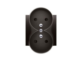 SIMON 54 Pokrywa gniazda podwójnego z przesłonami do ramek NATURE antracyt DGZ2MZNP/48 KONTAKT SIMON