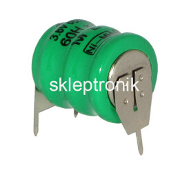 Akumulator 3,6V 60mAh MEC Ni-MH 3 pin