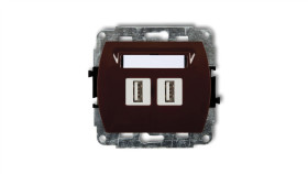 Trend Gniazdo Podwójne 2Xusb-Aa Brązowy 4Gusb-2