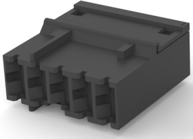 Socket housing, 5 pole, pitch 5 mm, straight, black, 2-928343-5