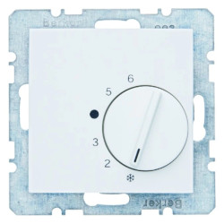Regulator temperatury pomieszczenia z zestykiem zmiennym i elementem centralnym śnieżnobiały B.1/B.3/B.7 Glas 20261909