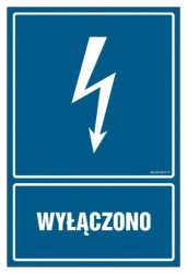 ZNAK - HG005 Wyłączono 10 x 15 cm FN - Folia samoprzylepna