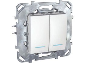 UNICA Wyłącznik pojedynczy podwójny z podświetleniem biel polarna MGU50.0101.18NZ SCHNEIDER ELECTRIC