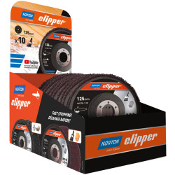 Norton Clipper 78072749352 115mm Rapid Strip Wood Counter Display of 10
