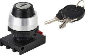 TRU COMPONENTS TC-12835268 ONPOW26BK-Y/31 Przełącznik kluczykowy (stacyjkowy), przedni element blokada czarny 3 x +/- 45