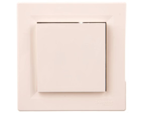 Gniazdo pojedyncze Asfora z/u 2P+Z (Schuko) z klapką kremowe z ramką EPH3100123