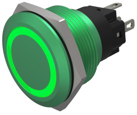 Nasadka przełącznika Chwilowy 1-stykowe, 1-stykowe średnica wycięcia 22mm Montaż wpuszczany EAO