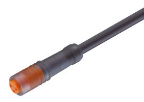 RKM 3-224/2 M sw przewód 3x0,34mm2 z gniazdem prostym (wciskane, SNAP-IN), izolacja PUR czarna, LUMBERG 25696, zamiennik do ELKA