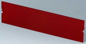 Front plate, PC, (W x H) 42 x 155 mm, red/transparent, B6605480