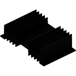 Extruded heatsink, (L x W x H) 75 x 121.3 x 31.4 mm, 2.75 to 1.25 K/W, black anodized, SK 39 75 SA