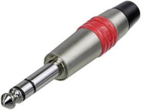 Rean AV NYS228C-5-CON Złącze męskie jack 6,35 mm złącze męskie proste Ilość styków: 3 stereo srebrny, zielony 1 szt.