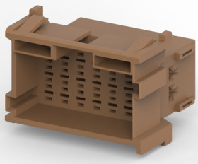 Plug, unequipped, 21 pole, straight, 3 rows, brown, 1-967630-1