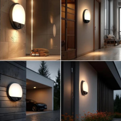 Plafoniera LED z czujnikiem ruchu na podczerwień Maclean MCE291 GR 1100lm 15W IP54 kolor szary