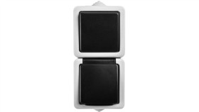 Tekno Łącznik Jednobiegunowy + Gniazdo Z Ochroną Styków Pionowy Śrubowy...