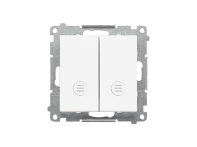 SIMON 55 Wyłącznik schodowy podwójny z podświetleniem bez piktogramu szybkozłącza biały mat TW6/2L2.01/X/111 KONTAKT SIMON