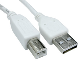 Kabel USB Złącze A USB A Złącze B USB B dł. 3m Przewód USB USB 2.0 kolor: Biały