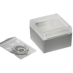 Hammond RP1065C Watertight ABS Enclosure 85 x 80 x 55 Clear Lid Grey