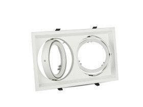 VT-7222 Oczko halogenowe Spot trzonek: 2xAR111 kwadrat biały 3576 V-TAC