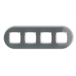 ICON Ramka uniwersalna poczwórna okrągła - efekt szkła (ramka: grafitowa spód: czarny) 28-12-IRSO-4