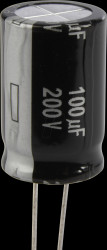 EEUEE2D101 Electrolytic capacitor, radial, 100 µF, 200 V, RM7.5, 105°C, 500