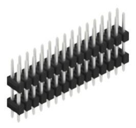 Pin header, 30 pole, pitch 2.54 mm, straight, black, 10057134