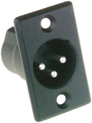 Złącze XLR 3 -pinowe Montaż na panelu Męski