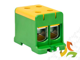 Zacisk WLZ35/2x150/z Al/Cu złączka przelotowa na szynę TH35 do podłoża żółto-zielona Cu320A Al290A 48.217 ELEKTROPLAST