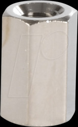 M30008.00.65 Spacers, metal, 6-edge, M3, 8 mm