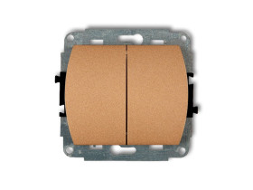 TREND Wyłącznik pojedynczy ze schodowym (dwa klawisze bez piktogramów wspolne zasilanie) złoty metalik 8WP-10.11 KARLIK