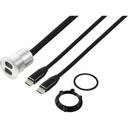 TRU COMPONENTS TC-13376316 USB-C 3.1 cable silver 1m 2x socket plug