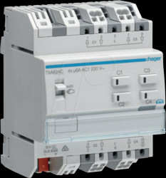 TXA624C Roller shutter/blind actuator, 4-gang, KNX easy, 230 V