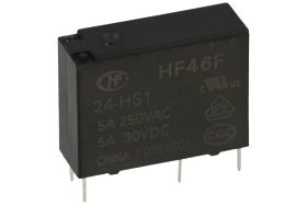 Przekaźnik; elektromagnetyczny miniaturowy; HF46F/24-HS1; 24V; DC; 1 styk zwierny; 5A; 250V AC; 5A; 28V DC; do druku (PCB); Hong