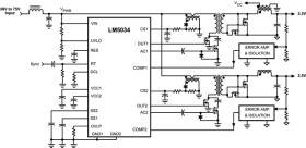 100-V Dual Interleaved active clamp current mode controller with P-channel clamp FET