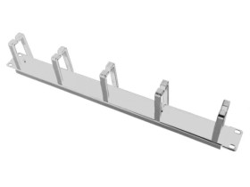 Organizator kabli 1U 19 5 plastikowych uchwytów, szary PK009S