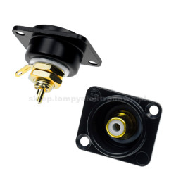 Gniazdo RCA do chassis Gold Black Neutrik biały