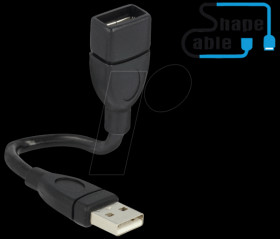 83497 USB 2.0 A plug &gt; USB 2.0 A socket ShapeCable, 0.15 m
