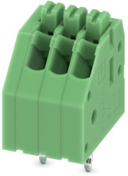 PCB terminal, 3 pole, pitch 2.5 mm, AWG 24-20, 2 A, spring-clamp connection, green, 1990012