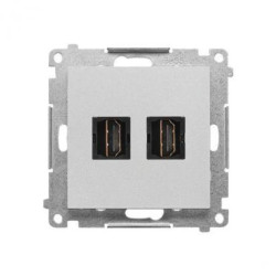 Simon 55 Gniazdo HDMI podwójne (moduł) Aluminium mat TGHDMI2.01/143