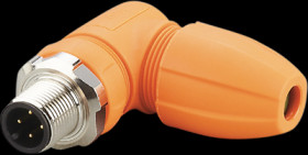 Plug, M12, 4 pole, screw connection, angled, EVC813
