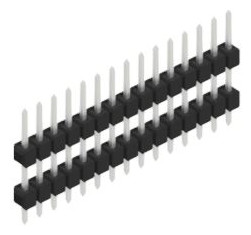 Pin header, 15 pole, pitch 2.54 mm, straight, black, 10056517
