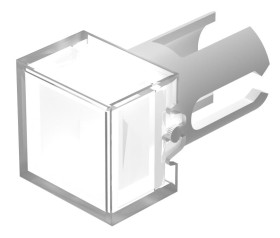 Klosz lampek do przycisku kształt: Kwadratowy Biały Lens EAO