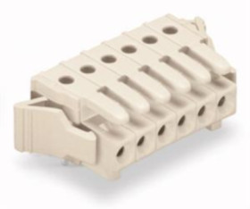 Socket header, 6 pole, pitch 3.5 mm, angled, light gray, 734-536/037-000