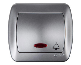 Simon Akord Przycisk /dzwonek/ z podświetleniem aluminium metalizowane AD1L/26