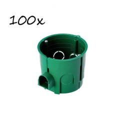 Puszka podtynkowa łączeniowa fi 60 głęboka z wkrętami zielona EDO /100szt./