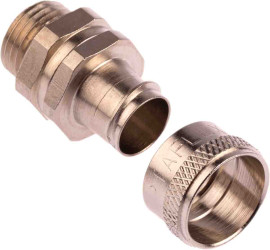 Łącznik do kanałów kablowych Adaptaflex gwint M16 16mm Przegub Mosiądz IP54 Srebrny