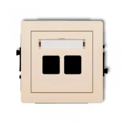 DECO Mechanizm gniazda komputerowego podwójnego bez modułu beżowy 1DGK-2p PT-GN-DE-80-01-ND-00