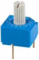 Encoding rotary switch, 16 pole, Hexadecimal-Real, straight, 100 mA/5 VDC, S-1110A (P)