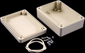 ABS enclosure, (L x W x H) 105 x 75 x 40 mm, light gray (RAL 7035), IP65, RP1085