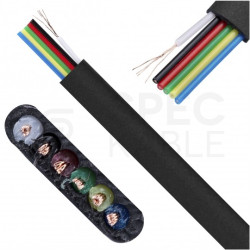 Kabel telefoniczny płaski YTLYp 6x0,12mm2 Cu czarny 150V linka Atel