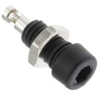 BAN20-G-C Gniazdo bananowe na obudowę - standard 2.0mm czarne